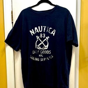 Nautica Men's Navy Blue Graphic T-Shirt! EUC